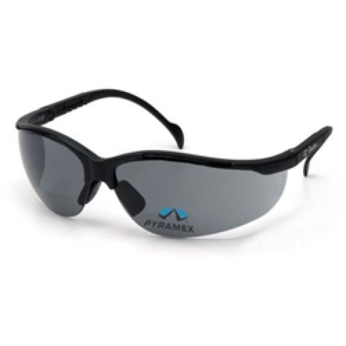 Pyramex V2 Readers Safety Glasses With 1.5x Magnification, Black Frame & Gray Lens SB1820R15