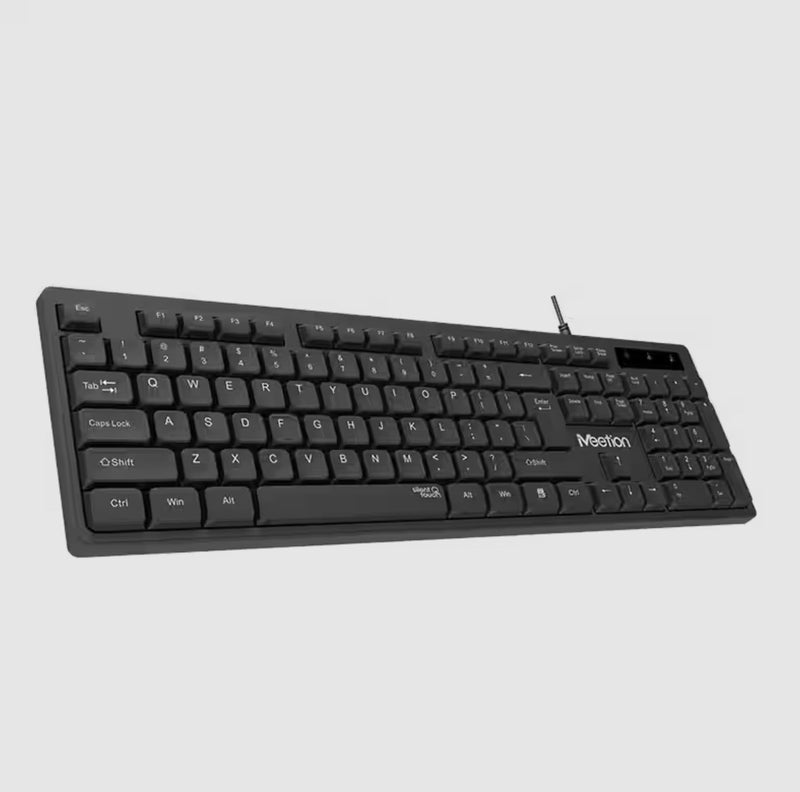 Meetion MT-K300 USB Silent Keyboard - Corded AR - Black | White MT-K300