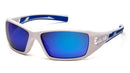 Pyramex White/Blue Frame/Ice Blue Mirror Lens Safety Glasses SWBL10465D
