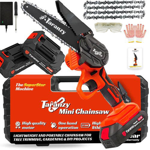 Taranzy 6 Inch Mini Cordless Chainsaw - made in USA