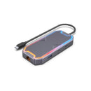 Unitek uHub S7+ 7-in-1 USB-C 10Gbps Hub RGB (2*USB-A 10Gbps + USB-C 10Gbps + HDMI 4K60Hz + Gigabit Ethernet + Audio + PD 100W), Space Grey D1029A