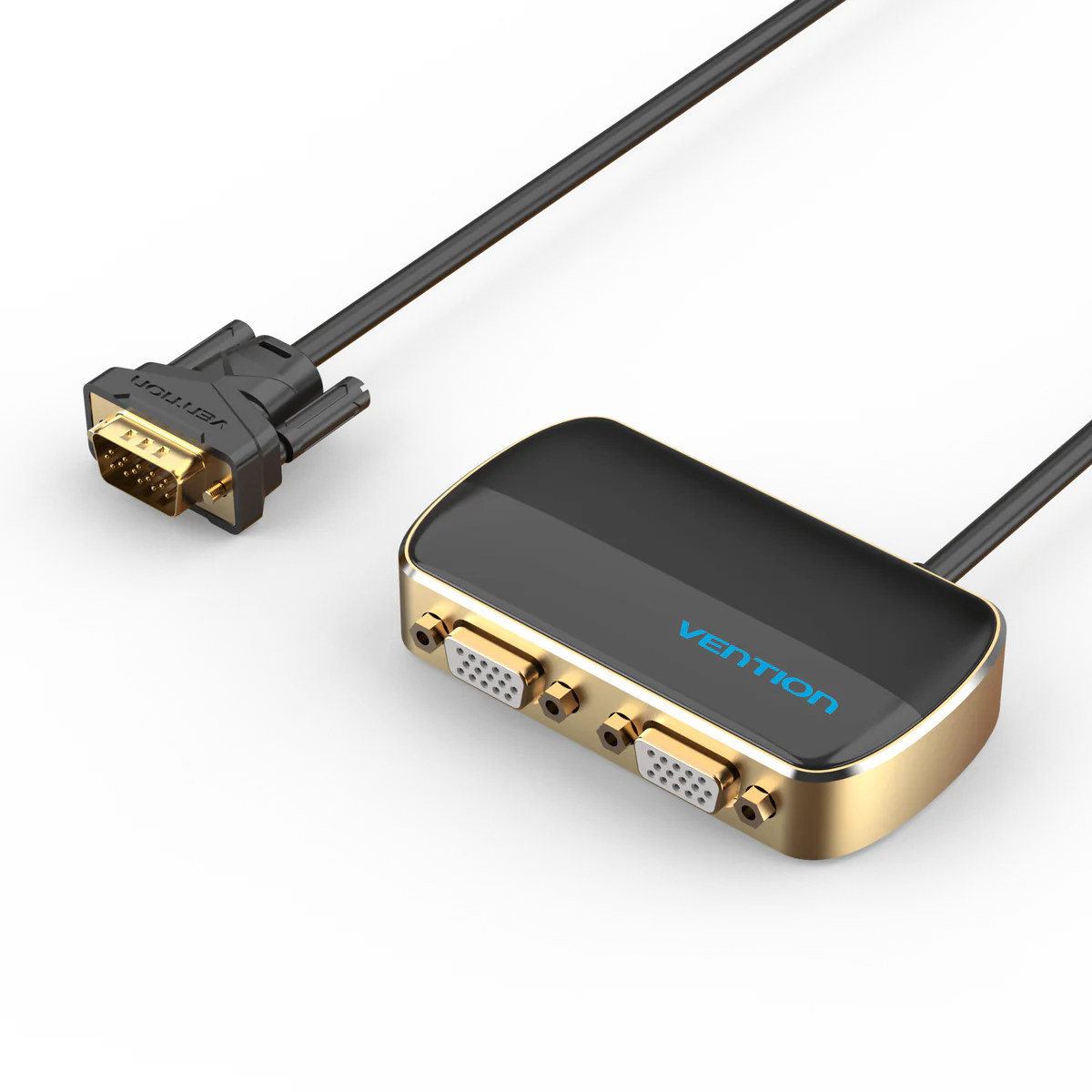 Vention 1 in 2 Out VGA Splitter Black Aluminium Alloy Type DBABF | Computer Accessories Vention 1 in 2 Out VGA Splitter Black Aluminium Alloy Type DBABF | Computer Accessories
