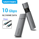 Vention USB 3.1 Gen 2-C M.2 NVME SSD Enclosure 10Gbps Nickel-plated Hard Drive Aluminum Alloy Type KPGH0