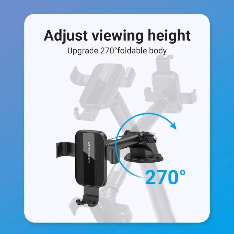 Vention Auto-Clamping Car Phone Mount With Suction Cup Black Square Type KCOB0 | Computer Accessories Vention Auto-Clamping Car Phone Mount With Suction Cup Black Square Type KCOB0 | Computer Accessories