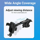 Vention Auto-Clamping Car Phone Mount With Suction Cup Black Square Type KCOB0