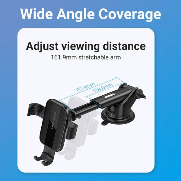 Vention Auto-Clamping Car Phone Mount With Suction Cup Black Square Type KCOB0 | Computer Accessories Vention Auto-Clamping Car Phone Mount With Suction Cup Black Square Type KCOB0 | Computer Accessories