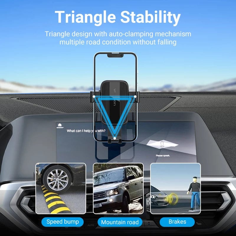 Vention Auto-Clamping Car Phone Mount With Suction Cup Black Square Type KCOB0 | Computer Accessories Vention Auto-Clamping Car Phone Mount With Suction Cup Black Square Type KCOB0 | Computer Accessories