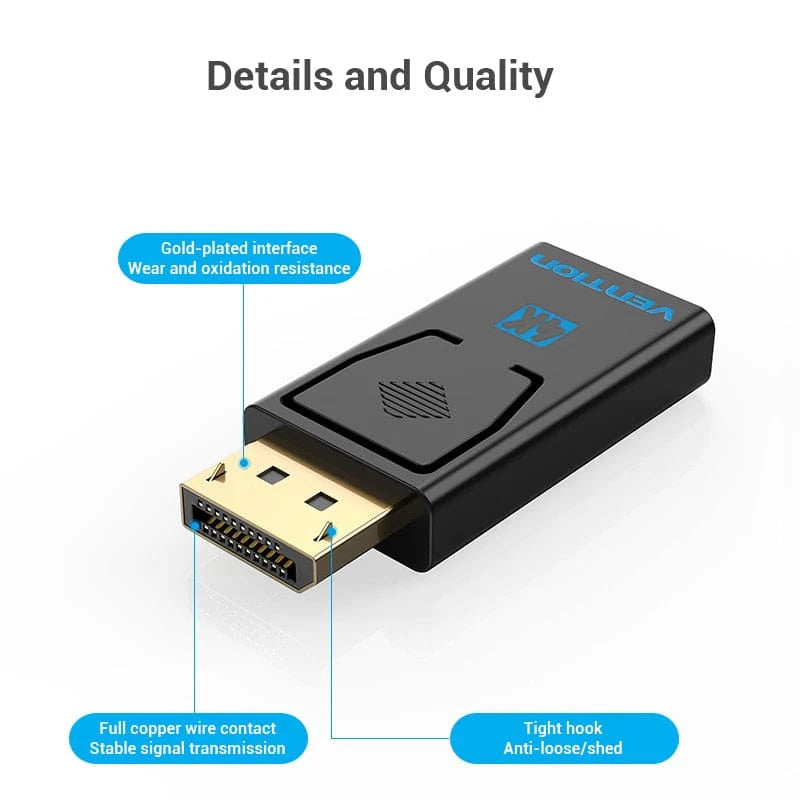 Vention DisplayPort Male to HDMI Female 4K Adapter Black HBPB0 | Computer Accessories Vention DisplayPort Male to HDMI Female 4K Adapter Black HBPB0 | Computer Accessories