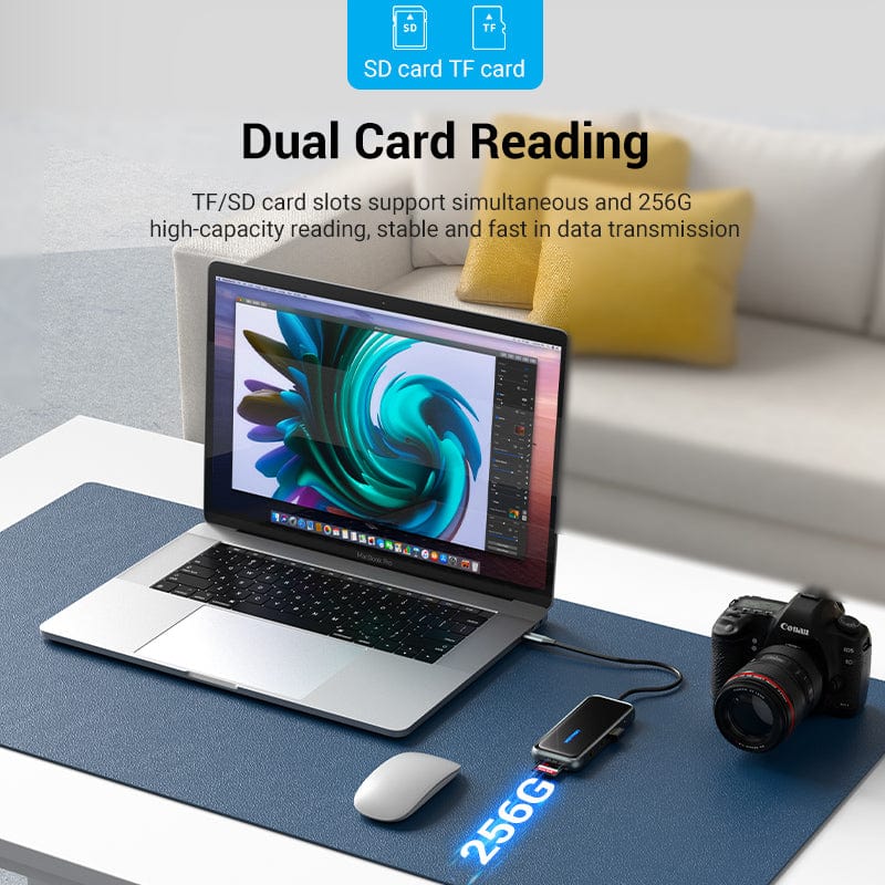 Vention USB-C to HDMI (4K-60Hz) / USB-C / USB 3.0 /USB 2.0*2/ RJ45/ SD/ TF/ PD Docking Station 0.15m Black Mirrored Surface TFHHB | Computer Accessories Vention USB-C to HDMI (4K-60Hz) / USB-C / USB 3.0 /USB 2.0*2/ RJ45/ SD/ TF/ PD Docking Station 0.15m Black Mirrored Surface TFHHB | Computer Accessories