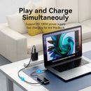 Vention USB-C to HDMI (4K-60Hz)/ USB 3.0x3/ RJ45/ SD/TF/ TRRS 3.5mm/ PD Docking Station 0.15M Gray Mirrored Surface Type TFLHB