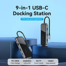 Vention USB-C to HDMI (4K-60Hz)/ USB 3.0x3/ RJ45/ SD/TF/ TRRS 3.5mm/ PD Docking Station 0.15M Gray Mirrored Surface Type TFLHB