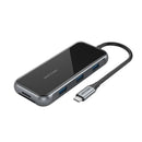 Vention USB-C to HDMI (4K-60Hz)/ USB 3.0x3/ RJ45/ SD/TF/ TRRS 3.5mm/ PD Docking Station 0.15M Gray Mirrored Surface Type TFLHB