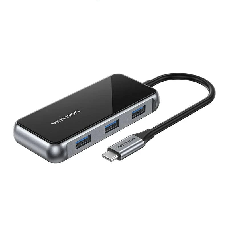 Vention USB-C to HDMI / VGA/ USB 3.0x3/PD Docking Station 0.15M Gray Mirrored Surface TFJHB