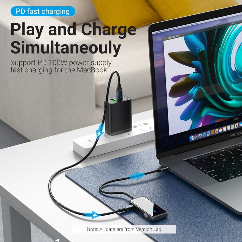 Vention USB-C to HDMI / VGA/ USB 3.0x3/PD Docking Station 0.15M Gray Mirrored Surface TFJHB | Computer Accessories Vention USB-C to HDMI / VGA/ USB 3.0x3/PD Docking Station 0.15M Gray Mirrored Surface TFJHB | Computer Accessories