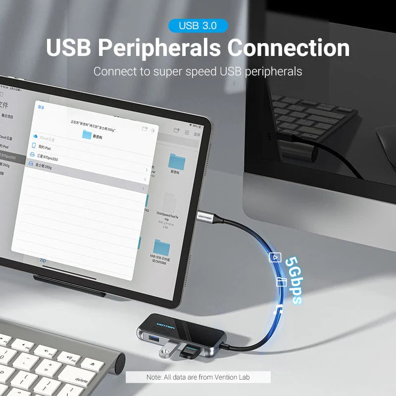 Vention USB-C to HDMI / VGA/ USB 3.0x3/PD Docking Station 0.15M Gray Mirrored Surface TFJHB | Computer Accessories Vention USB-C to HDMI / VGA/ USB 3.0x3/PD Docking Station 0.15M Gray Mirrored Surface TFJHB | Computer Accessories