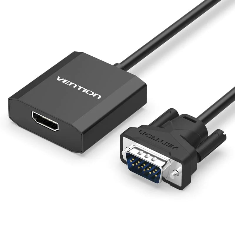 Vention VGA to HDMI Converter with Female Micro USB and Audio Port 0.15M Black Metal Type ACEB0