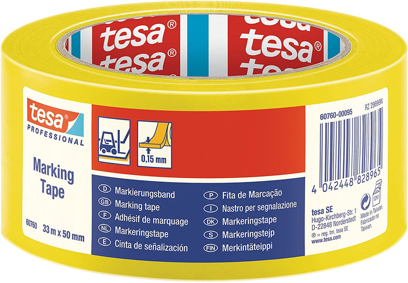Tesa Floor Marking Tape Black and Yellow/ Red and White 33mm