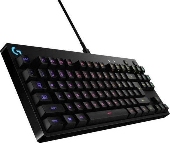 Logitech G Pro Mechanical Gaming Keyboard, Ultraportable Design, Removable Micro USB Cable, Backlit Keys, Romer-G Clicky - Black  920-009392