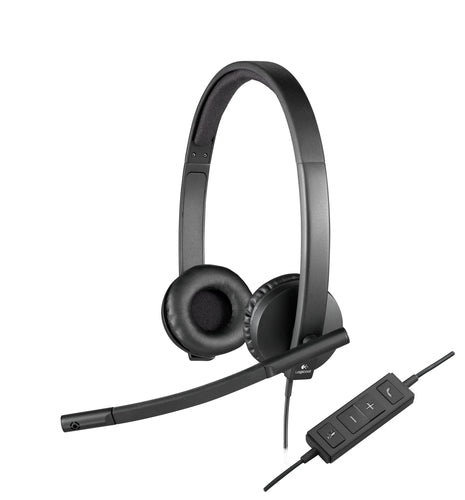 Logitech Corded Usb Headset H570e With Leatherette Pad 981-000575