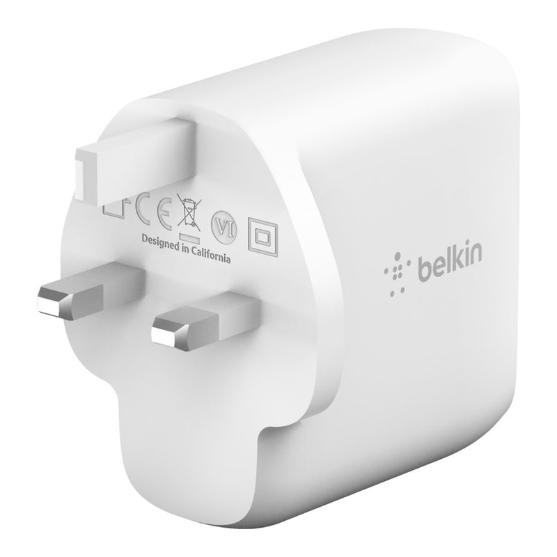 Belkin Boost Charge Dual USB C PD GaN Wall Charger 63w WCH003myWH