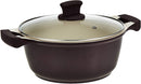 Prestige Ceramic 3 Pc Set 24cm Casserole With Lid 26cm Frypan Cream/Purple PR80950
