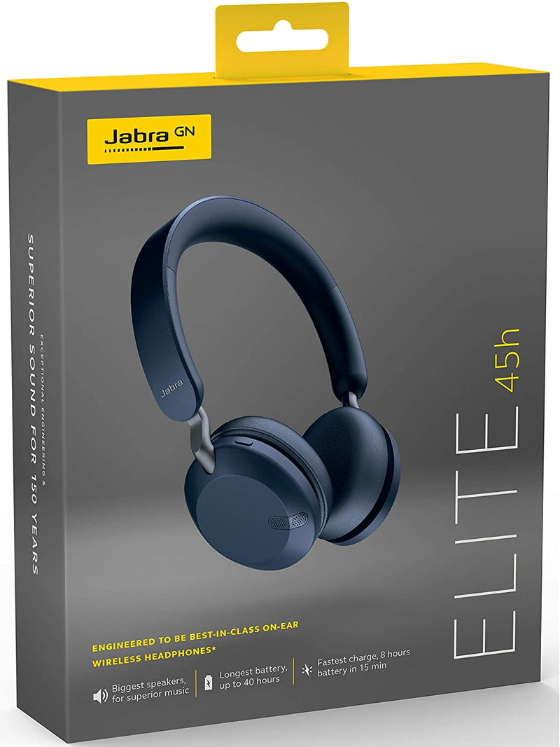 Jabra Elite 45H Wireless On-Ear Headphones Navy 100-91800004-60