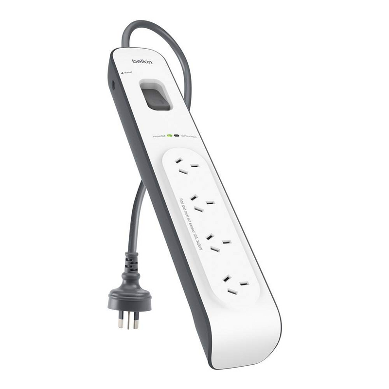 Belkin 4-Outlet Surge Protection Strip With 2M Power Cord BSV400af2M