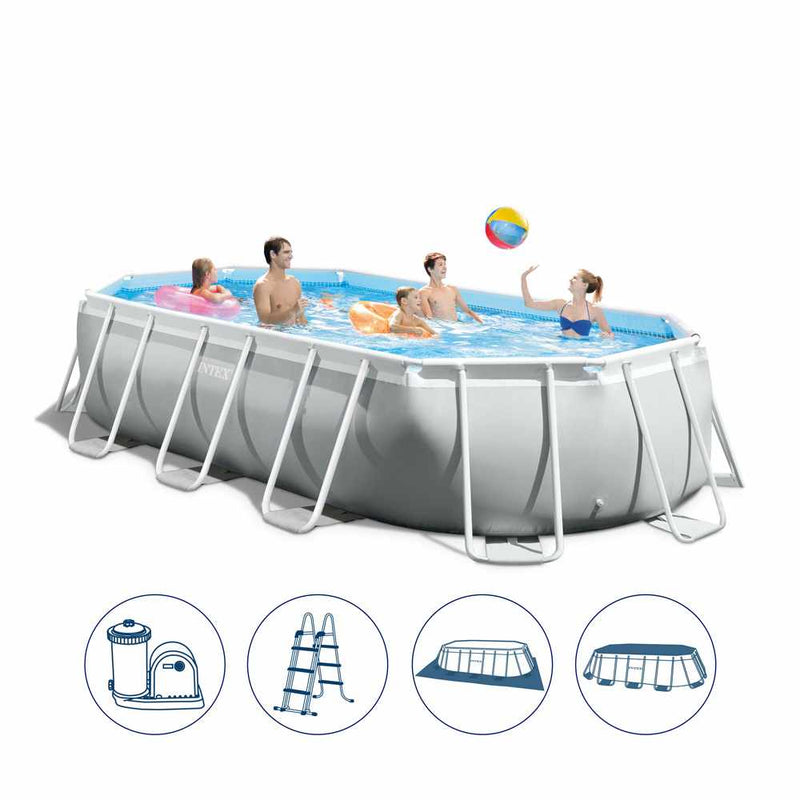 Intex Tube-Shaped Oval Above Ground Pool 503 x 274 x122cm 42126796