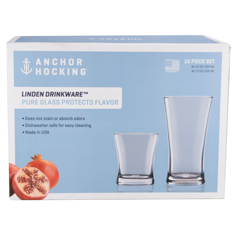 Anchor Hocking Linden Set -16 Pcs