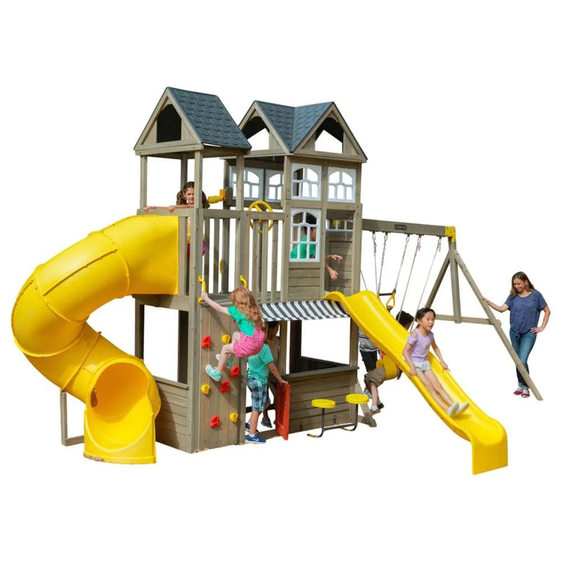 Cedar Summit Kingsbridge Wooden Swing Set Kidkraft Cedar Summit By