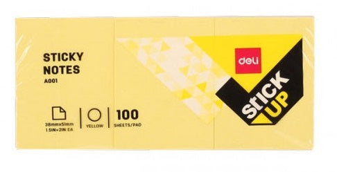 Deli Sticky Notes 1.5''×2'' 100sheets Yellow DL-WA00153
