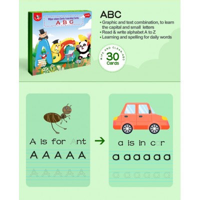 PJ PJ003-3 Wipe-clean Early Learning Cards  - ABC 49700217