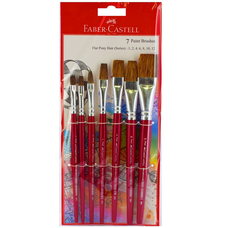 Faber-Castell Pony Brushes Asst 7 piece Flat