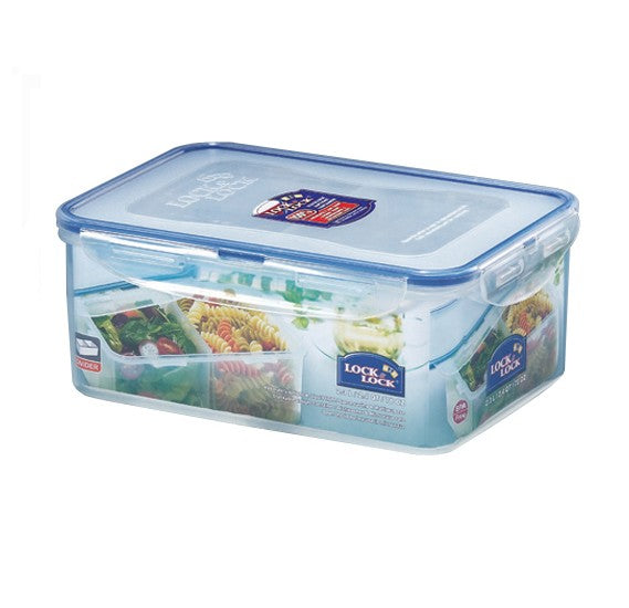 Lock N Lock  Rectangular Short Food Container 2.3Lit With Divider