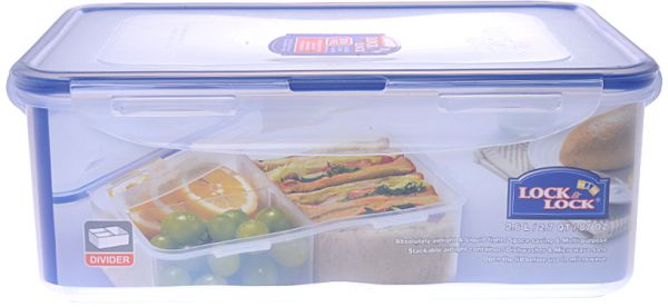 Lock N Lock  Rectangular Short Food Container 2.6 L With Divider