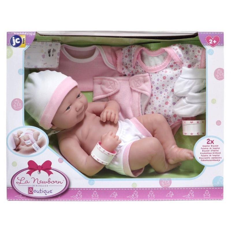 JC Toys 14" La Newborn Gift Set Pink