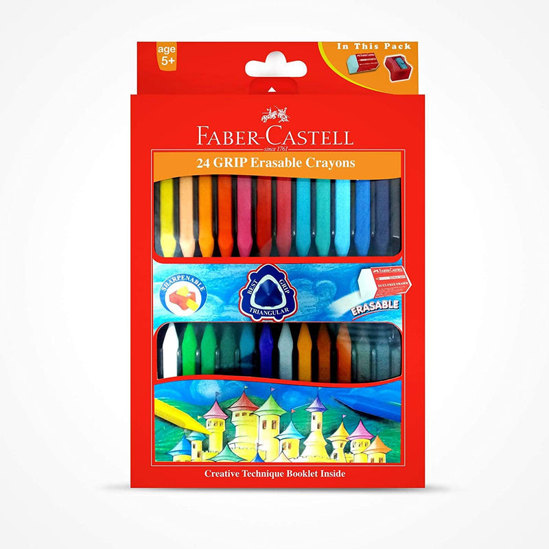 Faber-Castell Grip Erasable Crayon 90mm 24piece