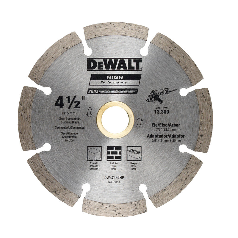 Dewalt 41/2-115mm Segmented Diamond Blade DW47452HP