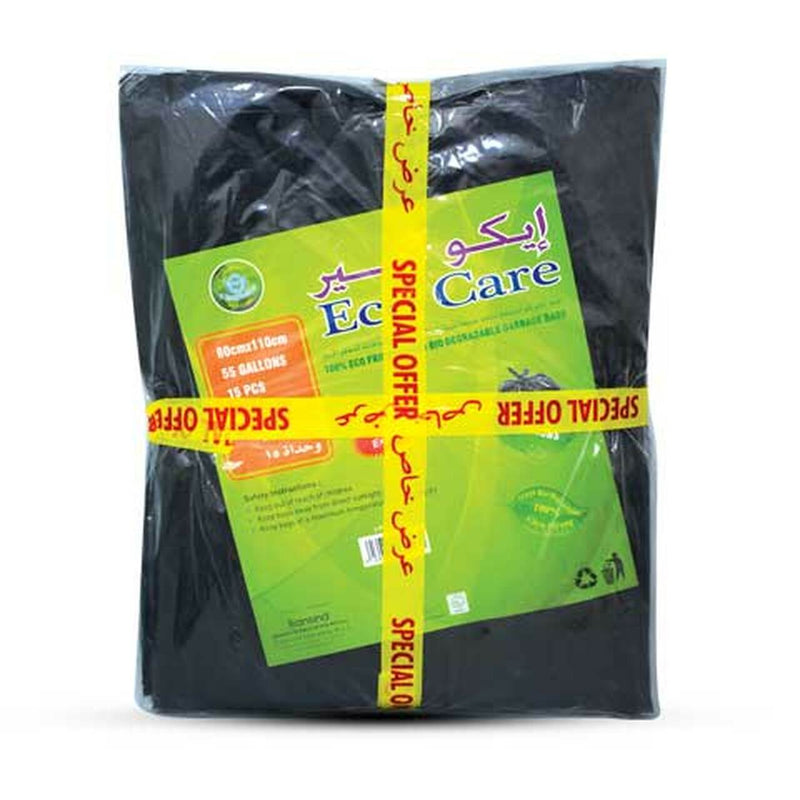 Eco Care Black HD Garbage Bags Sheet 80x110 cm 2pc