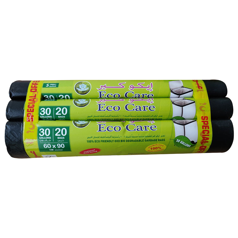 Eco Care Black HD Garbage Bags Roll 60x90 cm 3pcs | Disposable & Packing Supplies Eco Care Black HD Garbage Bags Roll 60x90 cm 3pcs | Disposable & Packing Supplies