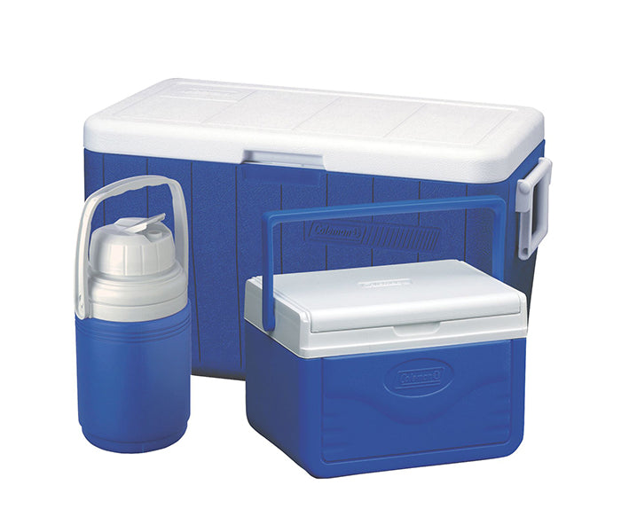 Coleman 48, 5 Quart And 0.3 Gallon Cooler 3 Piece Combo Blue 3000000023