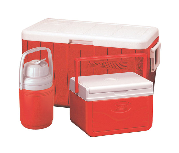 Coleman 48, 5 Quart And 0.3 Gallon Cooler 3 Piece Combo Red 3000000024