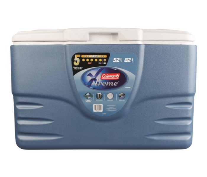 Coleman 52 Quarts Xtreme 5 Day Heavy Duty Hard Sided Cooler Blue And White 3000006572