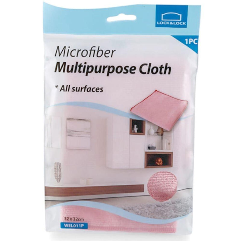 Lock N Lock Microfiber Multipurpose Cloth All Surface 32 x 32cm Pink