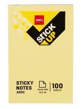 Deli Sticky Notes 3''×2'' 100 Sheets Yellow DL-WA00253