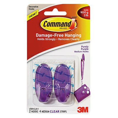 Command Purely Purple Hooks/Strips Regular 3M