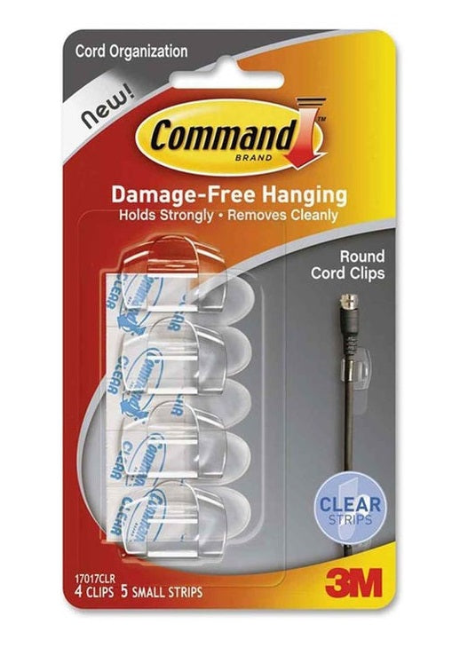 Command Round Cord Clips/Strips Regular 3M