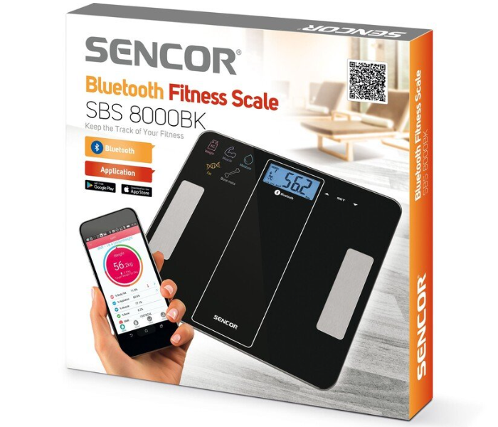 Sencor 41006026 Personal Fitness Bluetooth Weight Scale Black SBS 8000Bk
