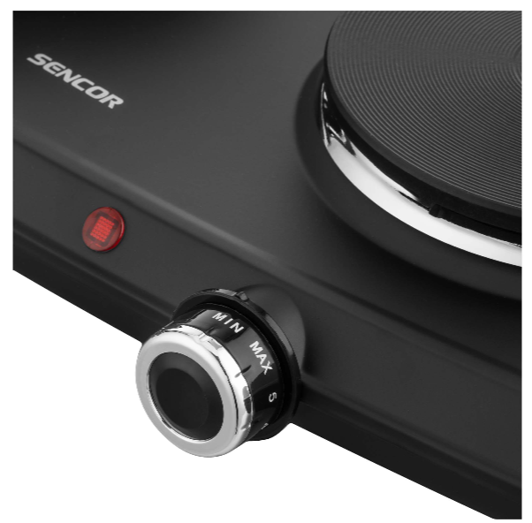 Sencor 2250 W Electric Double Hotplate with Overheating Protection Black SCP 2254BK