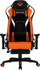 Meetion Fully Featured Reclining Gaming Chair with Footrest Black+Orange MT-CHR22